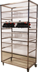 Stainless steel trolley for wire baskets